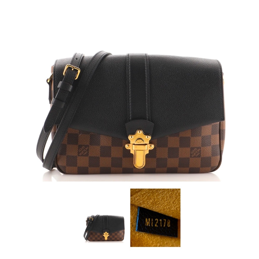 Louis Vuitton Clapton Handbag in Damier and Leather PM